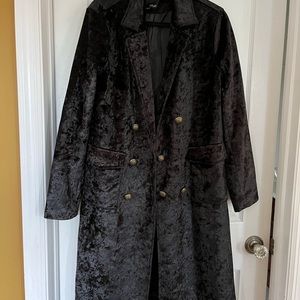 Velvet black long coat